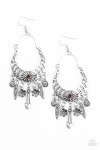 Nature Escape - Red Paparazzi Earrings