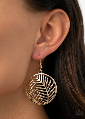 Palm Perfection - Gold Paparazzi Earrings