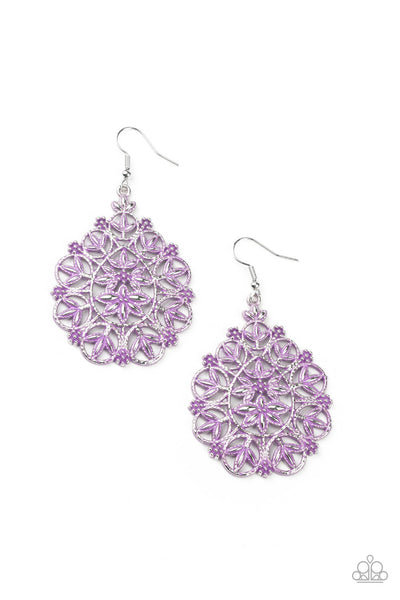 Floral Affair - Purple Paparazzi Earrings