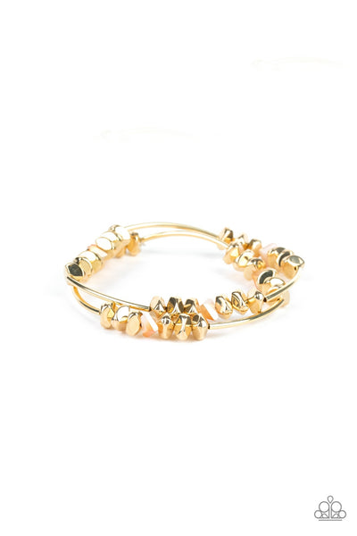 Get The GLOW On The Road - Gold Paparazzi Bracelet