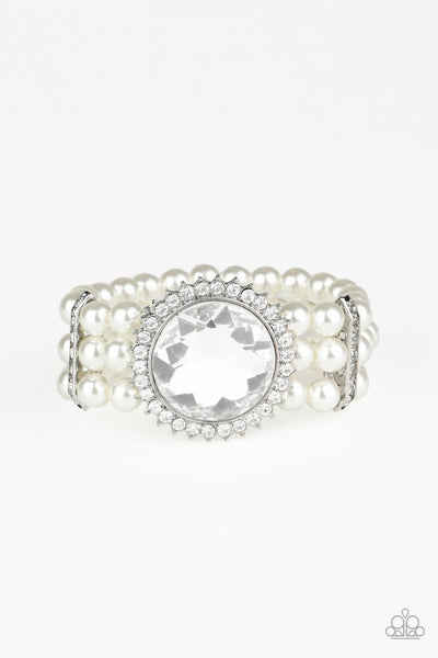 Speechless Sparkle - White Paparazzi Bracelet