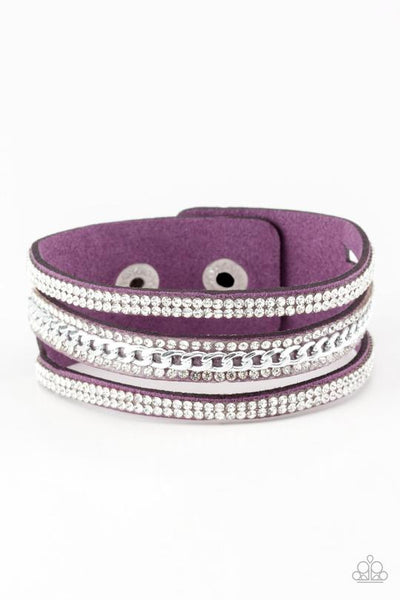 Rollin In Rhinestones - Purple Paparazzi Bracelet