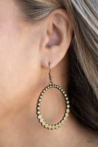 Rustic Society - Brass - Paparazzi Earrings