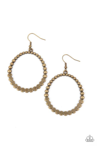 Rustic Society - Brass - Paparazzi Earrings