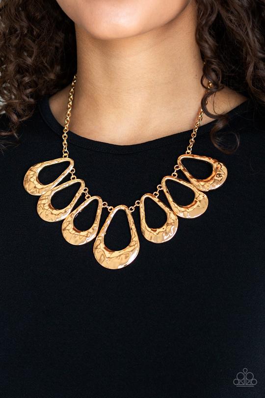 Teardrop Envy - Gold Paparazzi Necklace