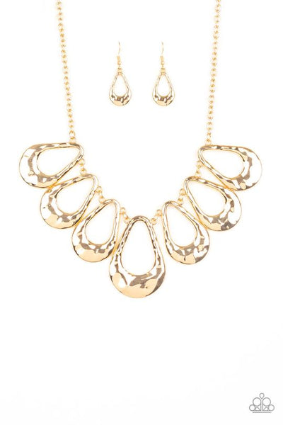 Teardrop Envy - Gold Paparazzi Necklace