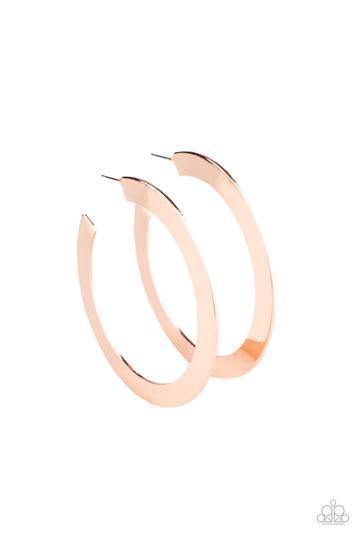 The Inside Track - Copper Paparazzi Hoop Earrings - sofancyjewels