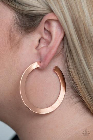 The Inside Track - Copper Paparazzi Hoop Earrings - sofancyjewels