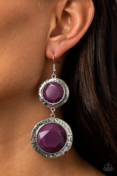 Thrift Shop Stop - Purple Paparazzi Earrings - sofancyjewels