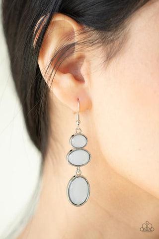 Tiers Of Tranquility - White Paparazzi Earrings