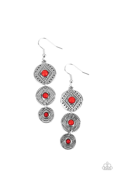 Totem Temptress - Red Paparazzi Earrings