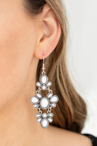 VACAY The Premises - White Paparazzi Earrings