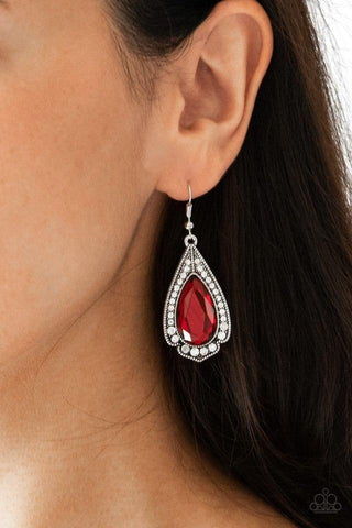 Superstar Stardom - Red Paparazzi Earrings