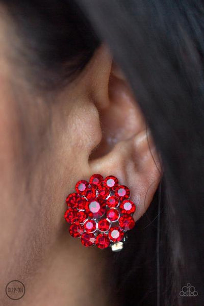 Glammed Out - Red Paparazzi Clip-On Earrings