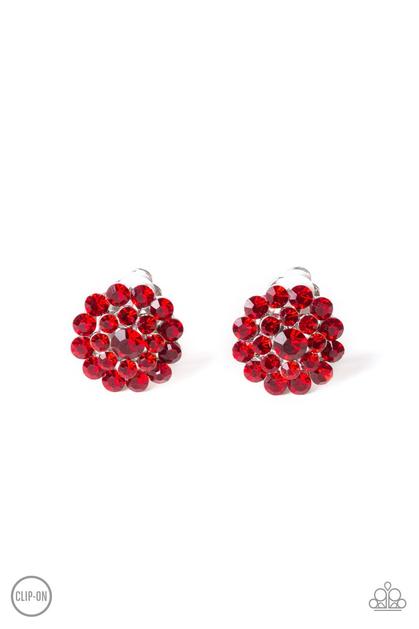 Glammed Out - Red Paparazzi Clip-On Earrings