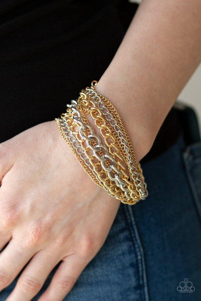 Metallic Horizon - Gold Paparazzi Bracelet - sofancyjewels