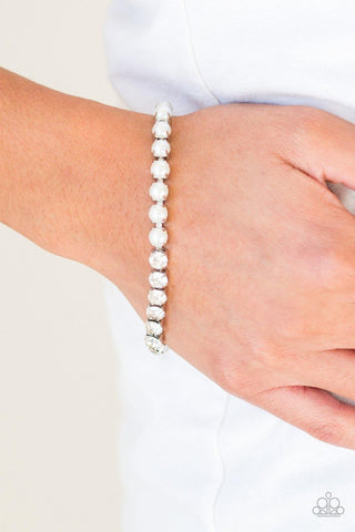 Out Like A SOCIALITE - White Paparazzi Bracelet - sofancyjewels