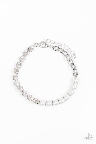 Out Like A SOCIALITE - White Paparazzi Bracelet - sofancyjewels