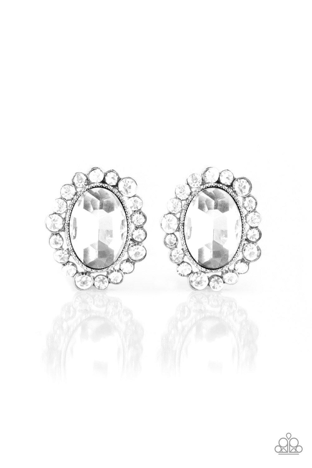 Hold Court - White Paparazzi Earrings - sofancyjewels