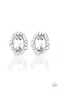 Hold Court - White Paparazzi Earrings - sofancyjewels