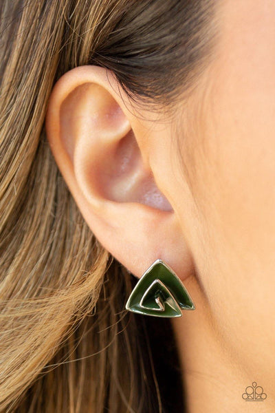 On Blast - Green Paparazzi Earrings - sofancyjewels