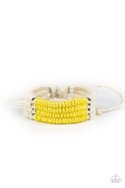 Hot Cross BUNGEE - Yellow Paparazzi Bracelet - sofancyjewels