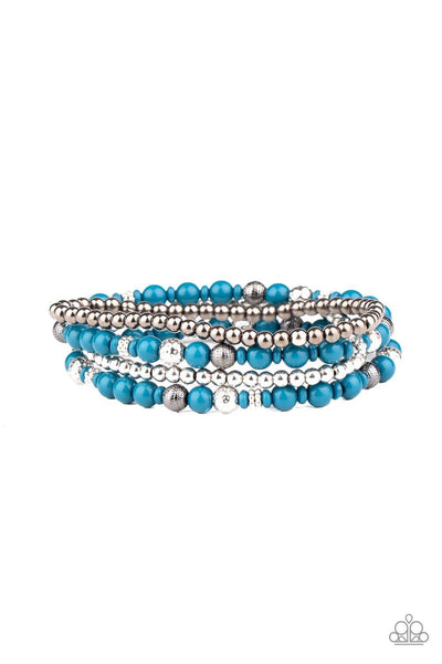 Stacked Style Maker - Blue Paparazzi Bracelet - sofancyjewels