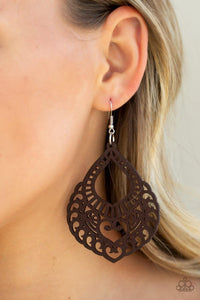 If You WOOD Be So Kind - Brown Paparazzi Earrings - sofancyjewels