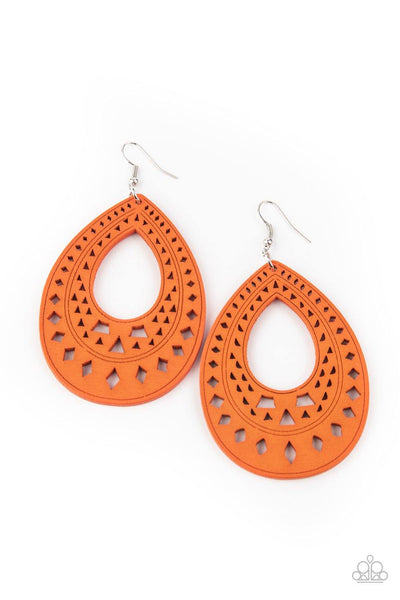 Belize Beauty - Orange Paparazzi Earrings - sofancyjewels