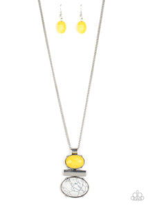 Finding Balance - Yellow Paparazzi Necklace - sofancyjewels