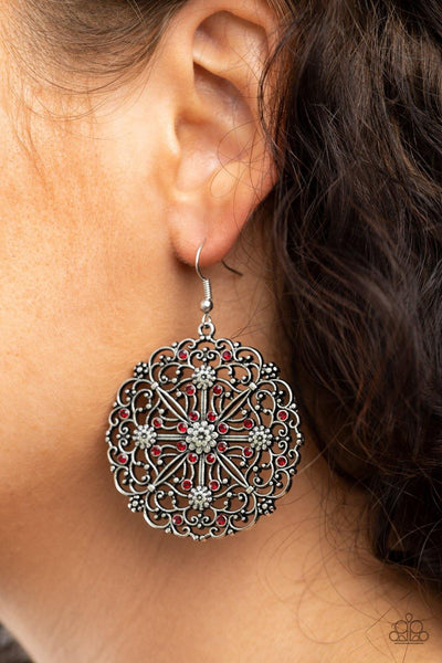 Oh MANDALA! - Red Paparazzi Earrings - sofancyjewels