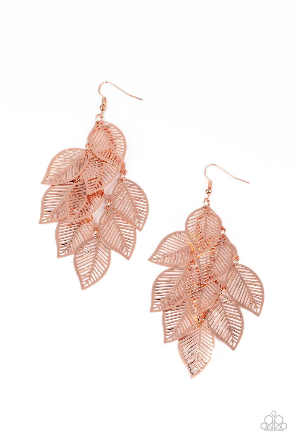 Limitlessly Leafy - Copper Paparazzi Earrings
