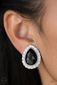 All HAUTE and Bothered - Black Paparazzi Clip-On Earrings