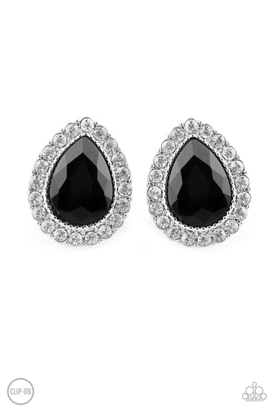 All HAUTE and Bothered - Black Paparazzi Clip-On Earrings