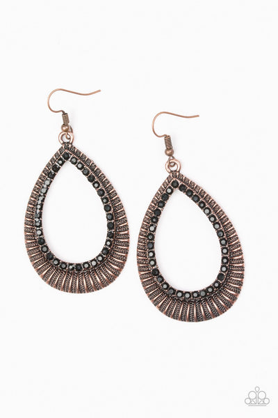 Right As REIGN - Copper Paparazzi Earrings