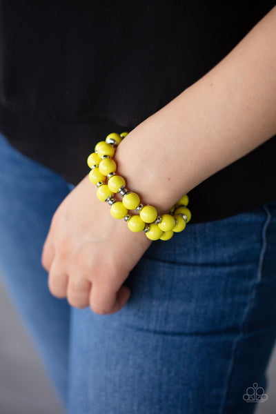 Bubble Blast Off - Yellow Paparazzi Bracelet