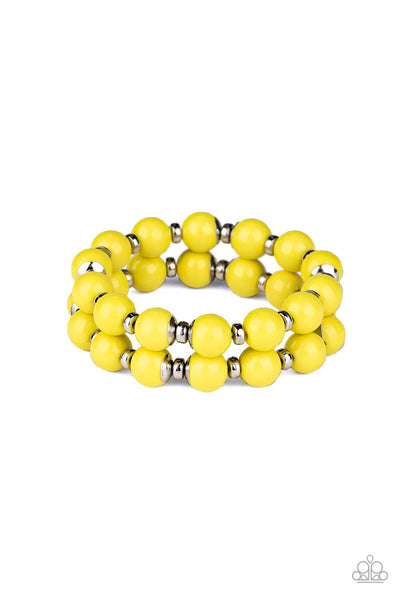 Bubble Blast Off - Yellow Paparazzi Bracelet