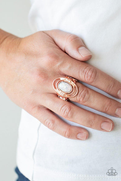 Peacefully Pristine Rose Gold Paparazzi Ring - sofancyjewels