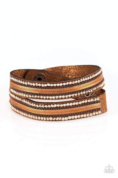 Rocker Rivalry Copper Paparazzi Bracelet - sofancyjewels