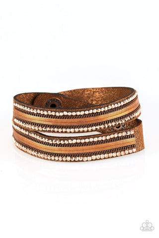 Rocker Rivalry Copper Paparazzi Bracelet - sofancyjewels