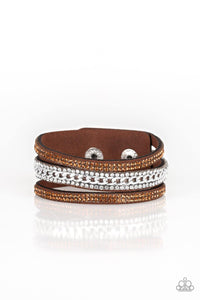 Rollin In Rhinestones Brown Paparazzi Bracelet - sofancyjewels