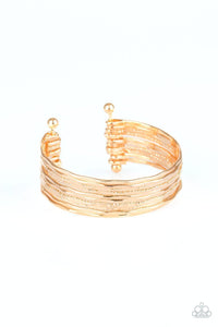 Sleek Shimmer Gold Paparazzi Bracelet - sofancyjewels