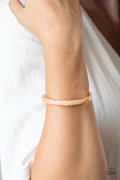 HAUTE On The Trail Gold Paparazzi Bracelet - sofancyjewels