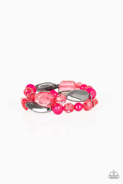 Rockin Rock Candy - Pink Paparazzi Bracelet - sofancyjewels