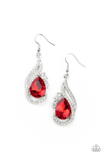 Dance Floor Diva - Red Paparazzi Earrings