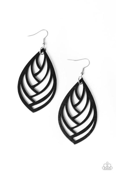 Out of the Woodwork - Black Paparazzi Earrings