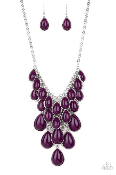 Shop Til You TEARDROP Purple Necklace