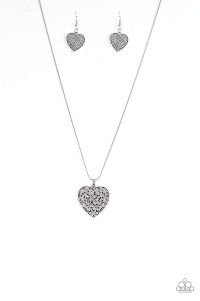 Look Into Your Heart - Silver Paparazzi Necklace - sofancyjewels