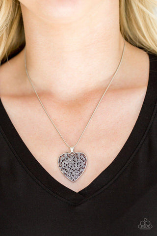 Look Into Your Heart - Silver Paparazzi Necklace - sofancyjewels