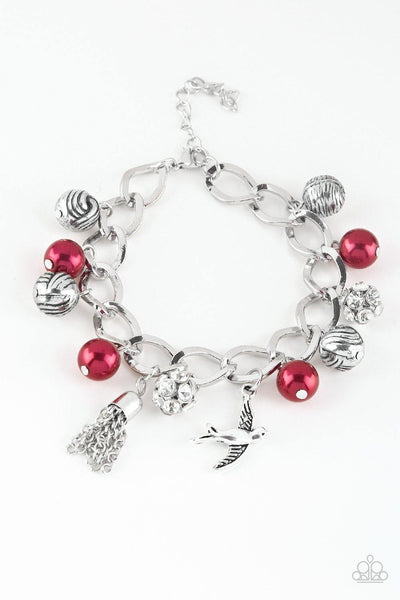 Lady Love Dove - Red Paparazzi Bracelet - sofancyjewels